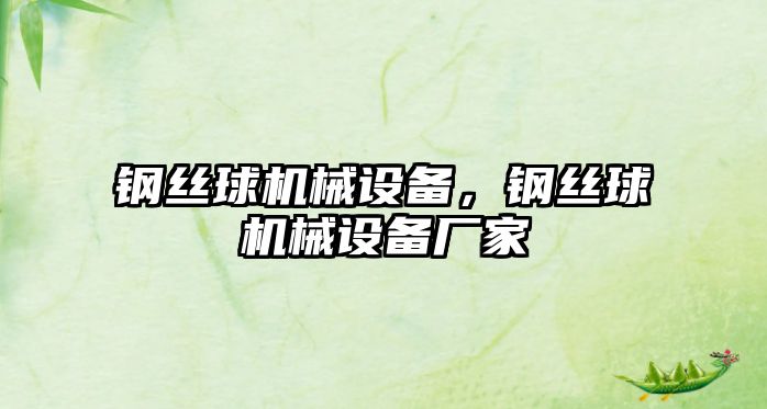 鋼絲球機械設備，鋼絲球機械設備廠家