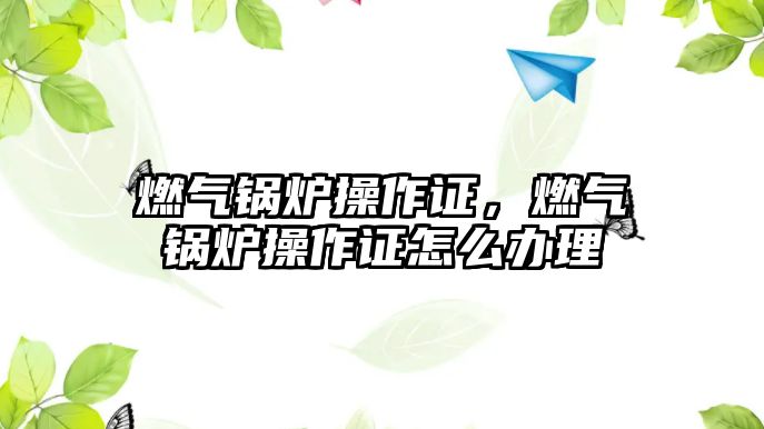 燃?xì)忮仩t操作證，燃?xì)忮仩t操作證怎么辦理