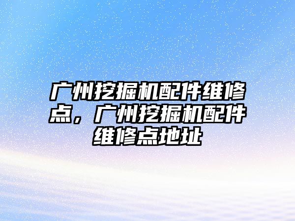 廣州挖掘機(jī)配件維修點(diǎn)，廣州挖掘機(jī)配件維修點(diǎn)地址