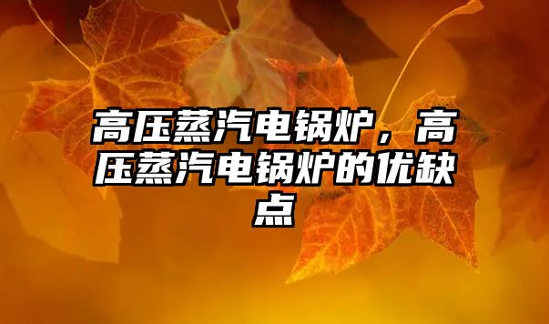 高壓蒸汽電鍋爐，高壓蒸汽電鍋爐的優(yōu)缺點