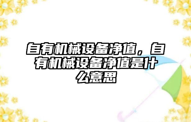 自有機械設備凈值，自有機械設備凈值是什么意思