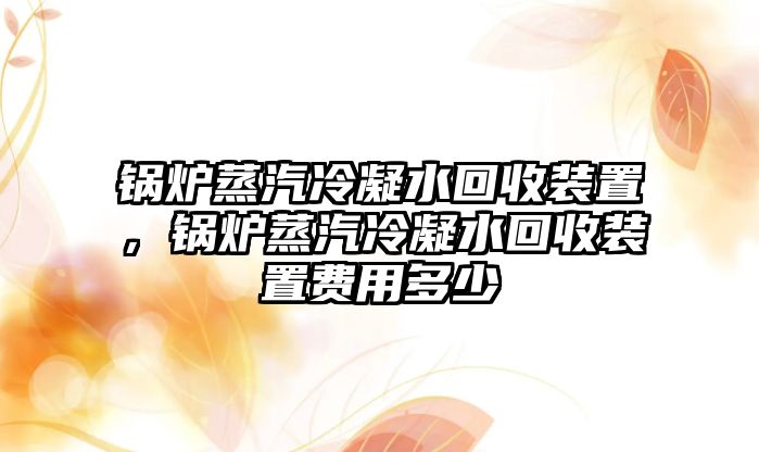 鍋爐蒸汽冷凝水回收裝置，鍋爐蒸汽冷凝水回收裝置費用多少