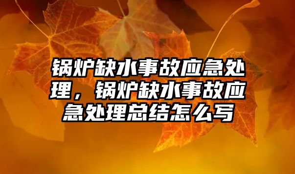 鍋爐缺水事故應急處理，鍋爐缺水事故應急處理總結(jié)怎么寫