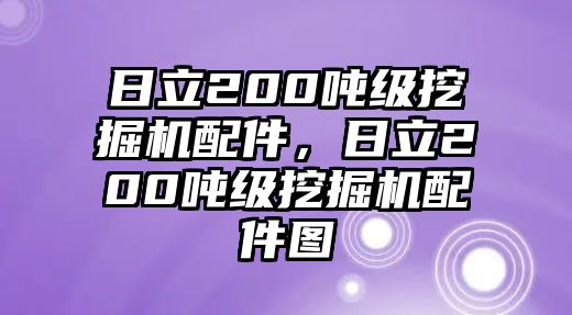 日立200噸級挖掘機(jī)配件，日立200噸級挖掘機(jī)配件圖