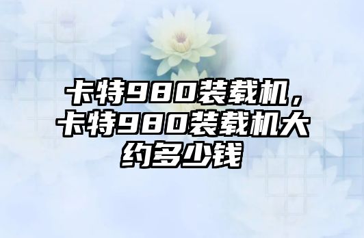 卡特980裝載機，卡特980裝載機大約多少錢