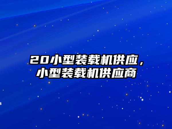 20小型裝載機供應，小型裝載機供應商