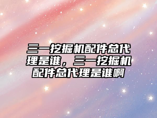 三一挖掘機配件總代理是誰，三一挖掘機配件總代理是誰啊