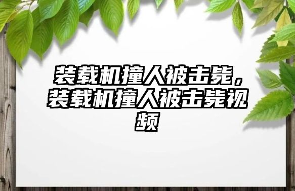 裝載機撞人被擊斃，裝載機撞人被擊斃視頻