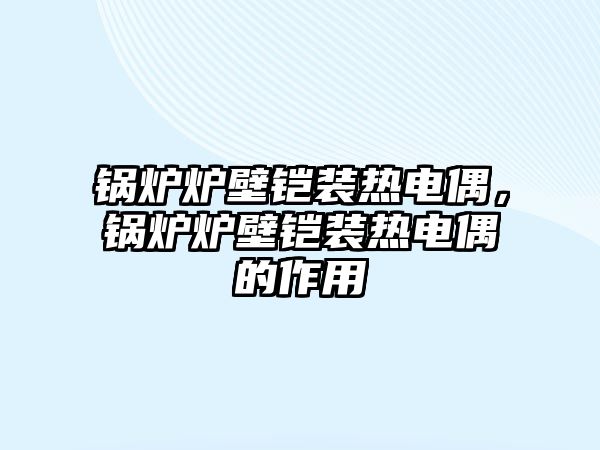 鍋爐爐壁鎧裝熱電偶，鍋爐爐壁鎧裝熱電偶的作用