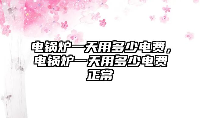 電鍋爐一天用多少電費(fèi)，電鍋爐一天用多少電費(fèi)正常