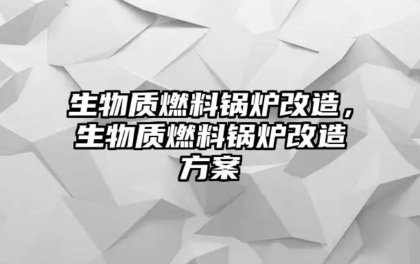 生物質(zhì)燃料鍋爐改造，生物質(zhì)燃料鍋爐改造方案