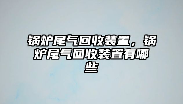 鍋爐尾氣回收裝置，鍋爐尾氣回收裝置有哪些