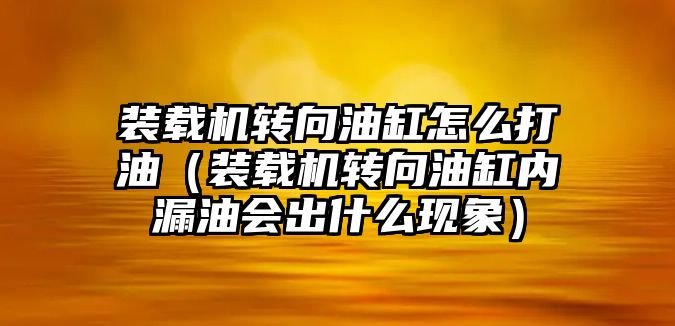 裝載機轉向油缸怎么打油（裝載機轉向油缸內漏油會出什么現(xiàn)象）