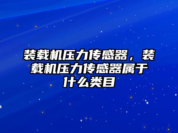 裝載機(jī)壓力傳感器，裝載機(jī)壓力傳感器屬于什么類(lèi)目