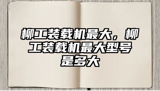 柳工裝載機(jī)最大，柳工裝載機(jī)最大型號是多大