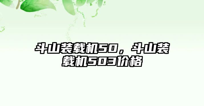 斗山裝載機(jī)50，斗山裝載機(jī)503價(jià)格