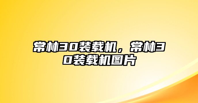 常林30裝載機(jī)，常林30裝載機(jī)圖片