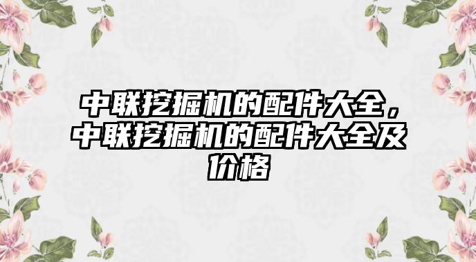 中聯(lián)挖掘機(jī)的配件大全，中聯(lián)挖掘機(jī)的配件大全及價格