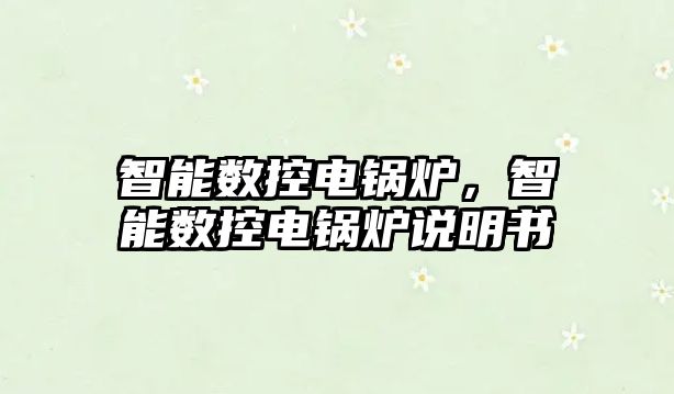 智能數(shù)控電鍋爐，智能數(shù)控電鍋爐說明書