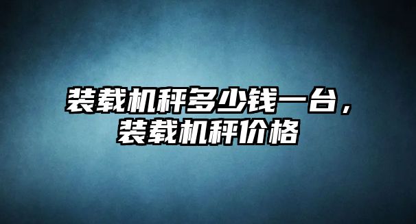 裝載機秤多少錢一臺，裝載機秤價格