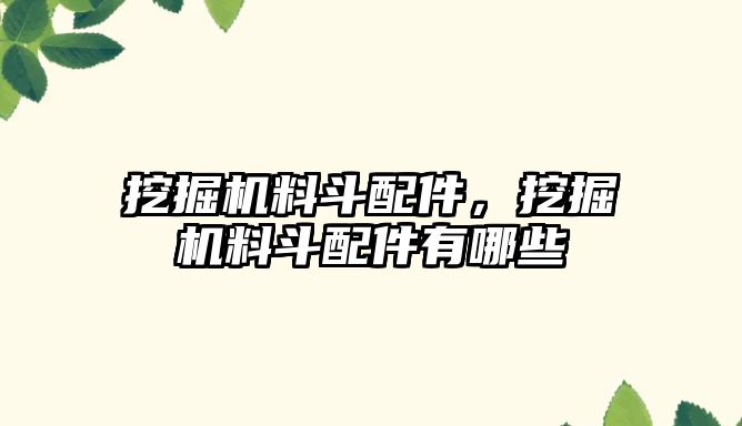 挖掘機料斗配件，挖掘機料斗配件有哪些