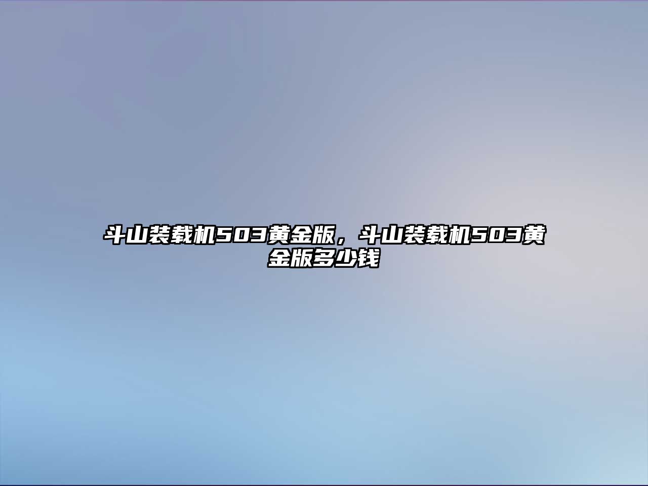 斗山裝載機(jī)503黃金版，斗山裝載機(jī)503黃金版多少錢