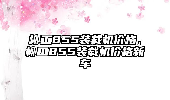 柳工855裝載機價格，柳工855裝載機價格新車