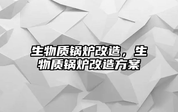 生物質鍋爐改造，生物質鍋爐改造方案