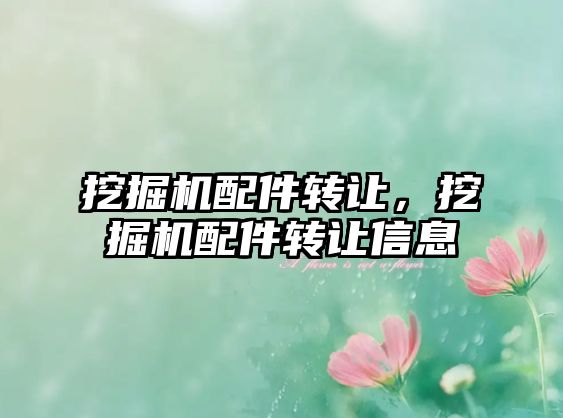 挖掘機配件轉(zhuǎn)讓，挖掘機配件轉(zhuǎn)讓信息