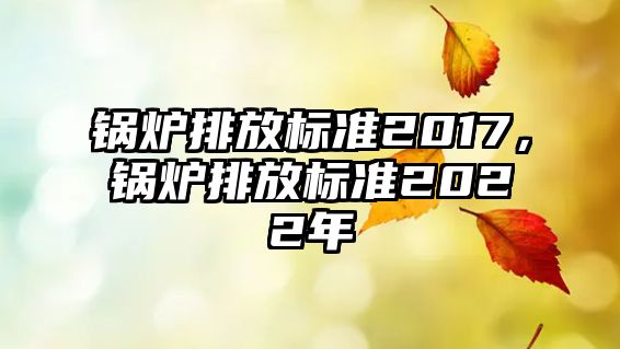 鍋爐排放標(biāo)準(zhǔn)2017，鍋爐排放標(biāo)準(zhǔn)2022年