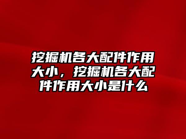 挖掘機各大配件作用大小，挖掘機各大配件作用大小是什么