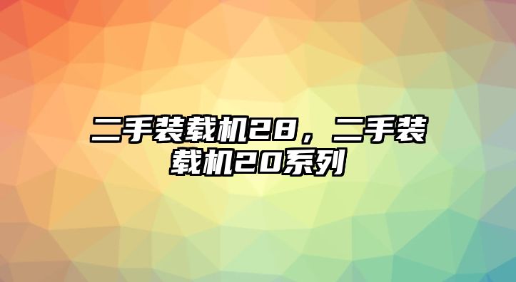 二手裝載機28，二手裝載機20系列