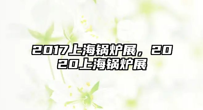 2017上海鍋爐展，2020上海鍋爐展