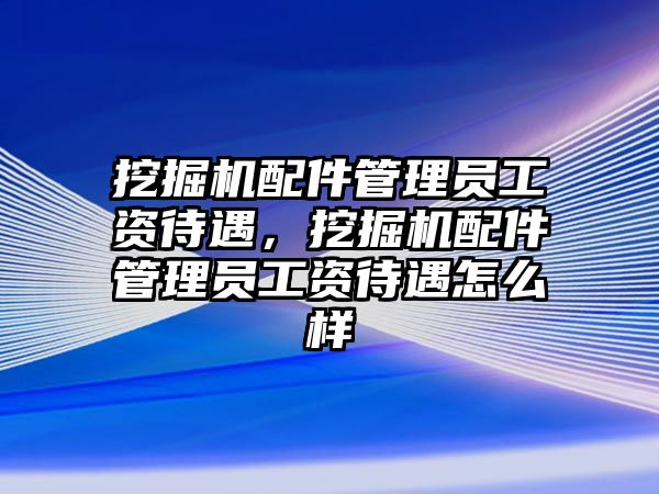 挖掘機(jī)配件管理員工資待遇，挖掘機(jī)配件管理員工資待遇怎么樣