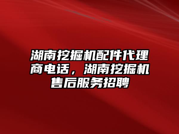 湖南挖掘機配件代理商電話，湖南挖掘機售后服務(wù)招聘