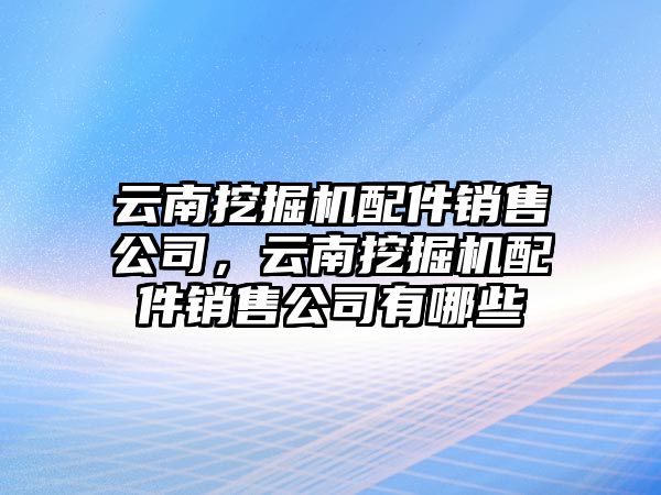 云南挖掘機配件銷售公司，云南挖掘機配件銷售公司有哪些