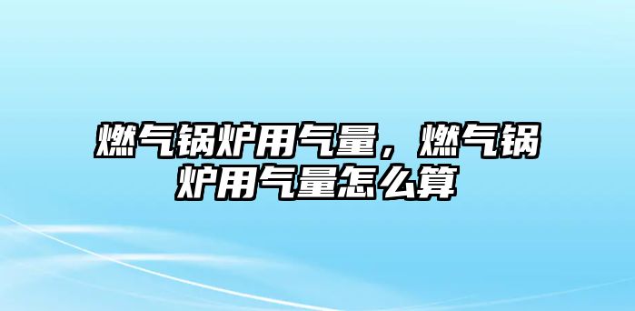 燃?xì)忮仩t用氣量，燃?xì)忮仩t用氣量怎么算