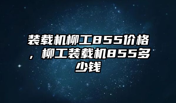 裝載機柳工855價格，柳工裝載機855多少錢