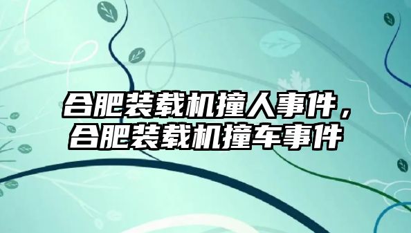 合肥裝載機撞人事件，合肥裝載機撞車事件