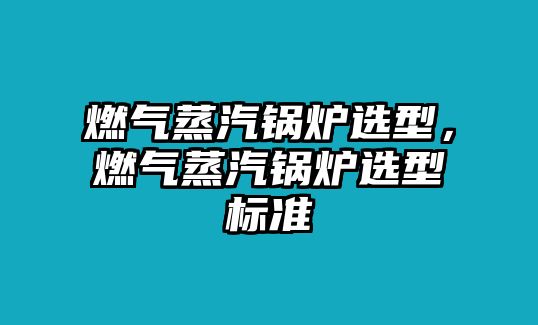 燃?xì)庹羝仩t選型，燃?xì)庹羝仩t選型標(biāo)準(zhǔn)