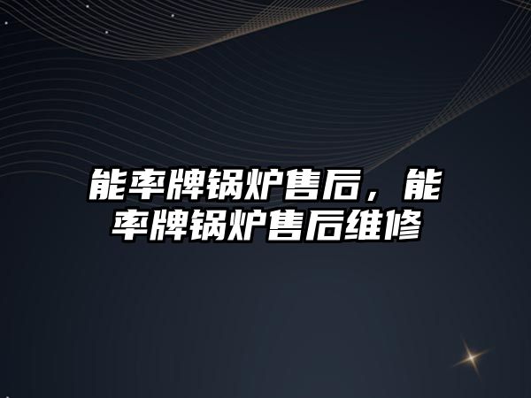 能率牌鍋爐售后，能率牌鍋爐售后維修