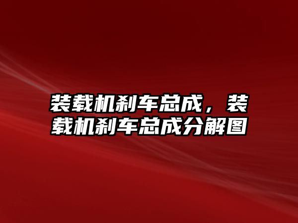 裝載機剎車總成，裝載機剎車總成分解圖