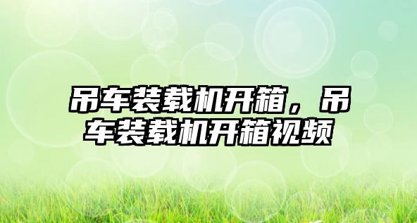 吊車裝載機開箱，吊車裝載機開箱視頻