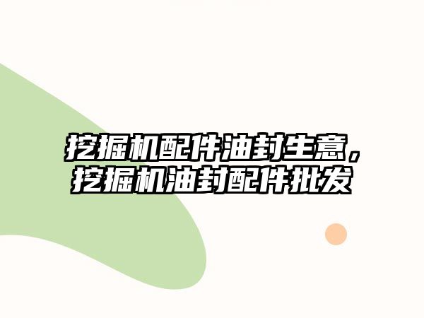 挖掘機(jī)配件油封生意，挖掘機(jī)油封配件批發(fā)