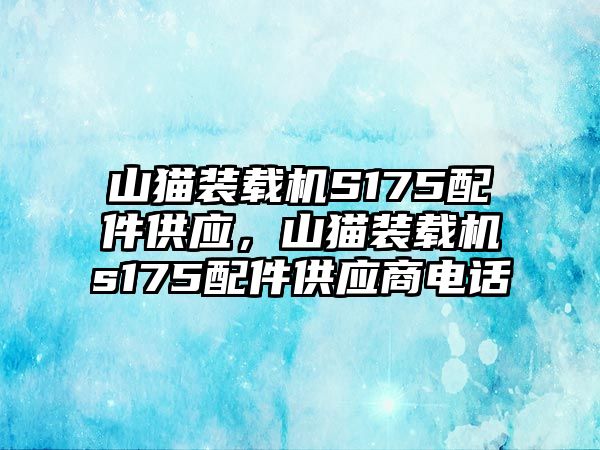 山貓裝載機S175配件供應，山貓裝載機s175配件供應商電話