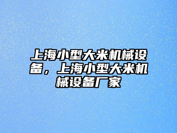 上海小型大米機械設(shè)備，上海小型大米機械設(shè)備廠家