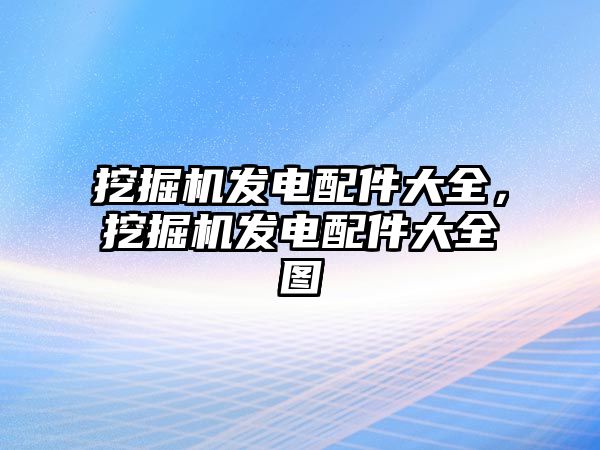 挖掘機發(fā)電配件大全，挖掘機發(fā)電配件大全圖