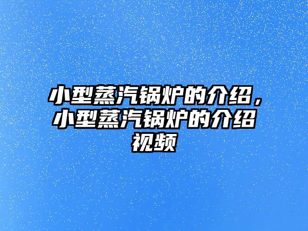 小型蒸汽鍋爐的介紹，小型蒸汽鍋爐的介紹視頻