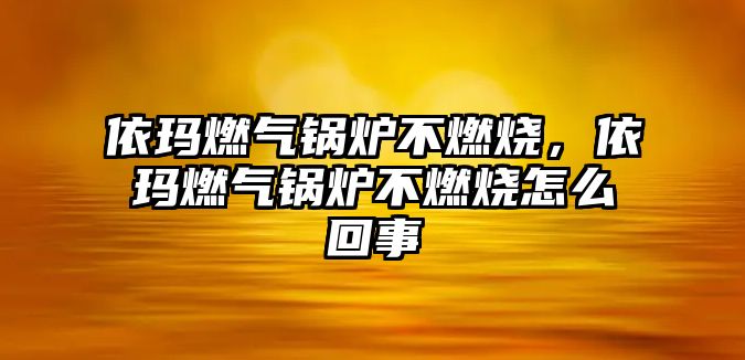 依瑪燃?xì)忮仩t不燃燒，依瑪燃?xì)忮仩t不燃燒怎么回事