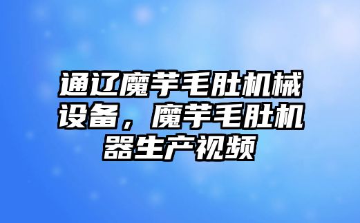 通遼魔芋毛肚機(jī)械設(shè)備，魔芋毛肚機(jī)器生產(chǎn)視頻